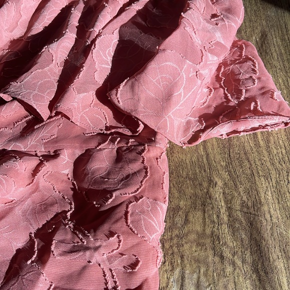 NWT Lulu's True Lover Floral Ruffled Strapless Mini Party Dress Pink Size XL - Picture 15 of 15